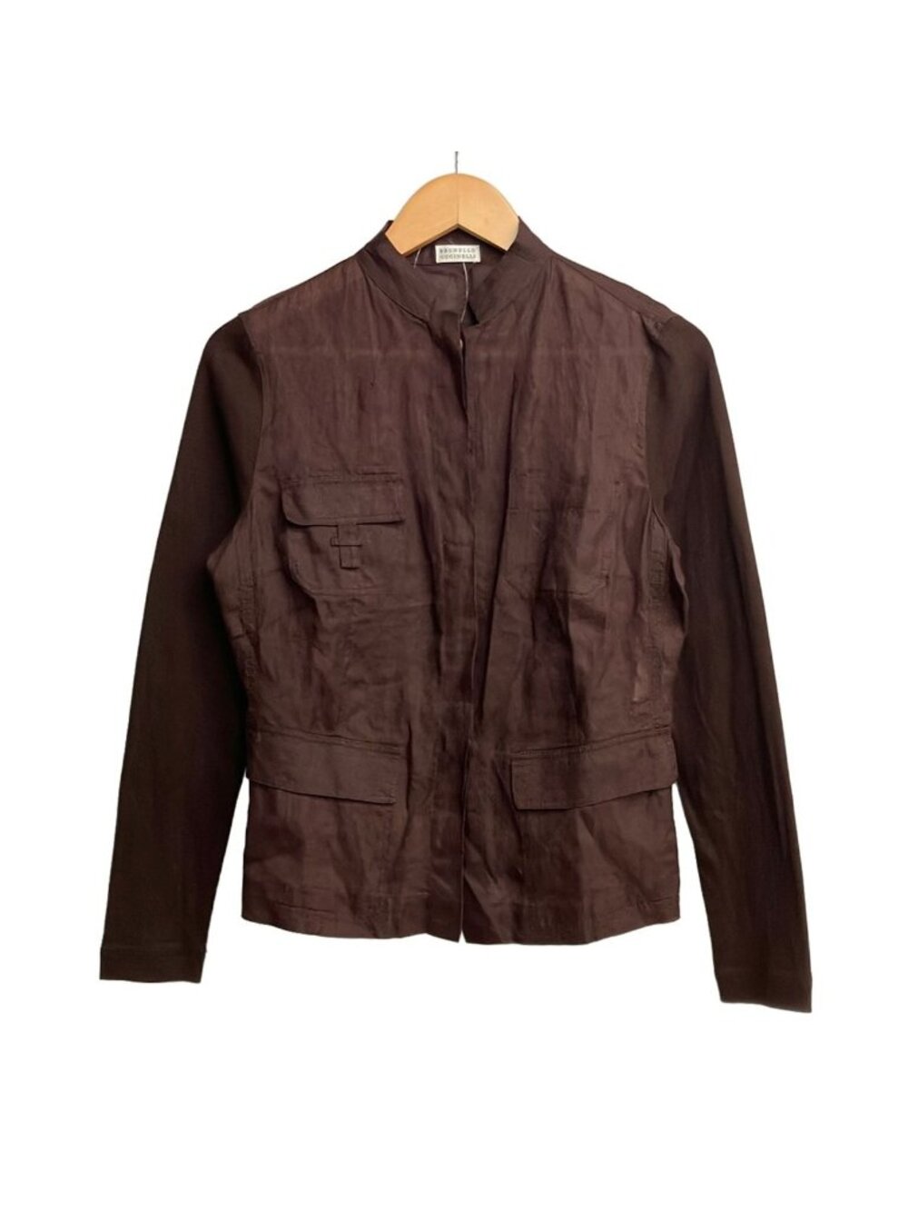 Brunello Cucinelli Long Sleeve Shirt Blouse M Dark Brown 42